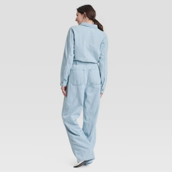 Women's Light Wash Long Sleeve Jumpsuit - Universal Threads - 17 - Picture 2 of 14